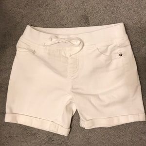 Justice Knit Waistband White Denim Shorts Sz 12